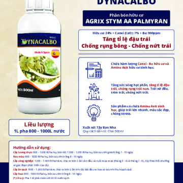 DYNACALBO PLUS+ Phân bón hữu cơ giúp tăng tỉ lệ đậu trái, chống rụng bông, nứt trái 500ML