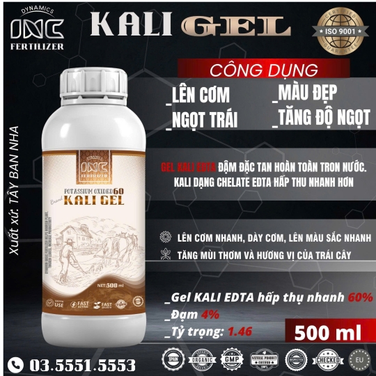KALI GEL Phân bón giúp lên cơm - ngọt trái, màu đẹp - tăng độ ngọt 500ML